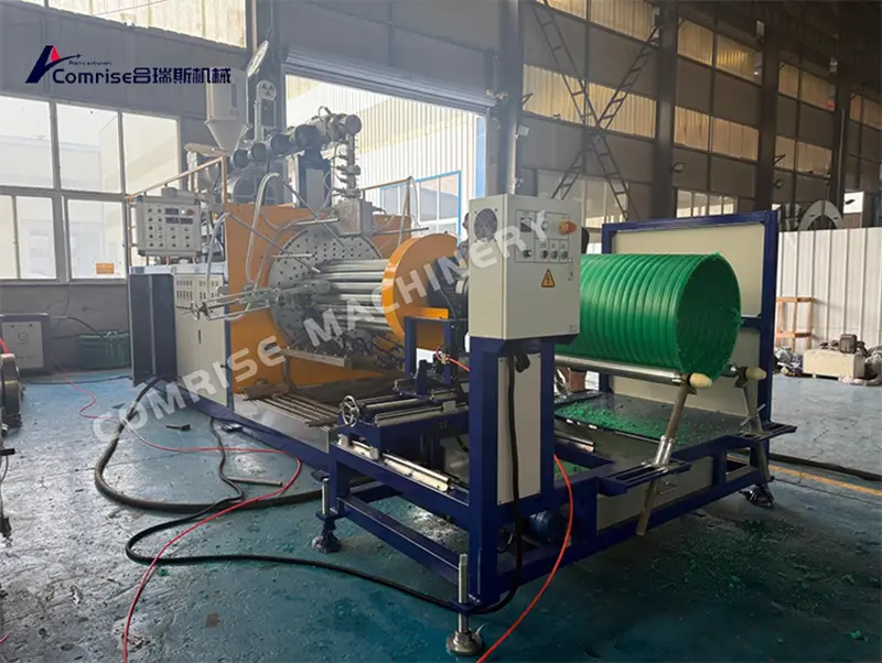 Comrise Stor Diameter Solid Wall Wrapped Pipe Produktionslinje testet med succes